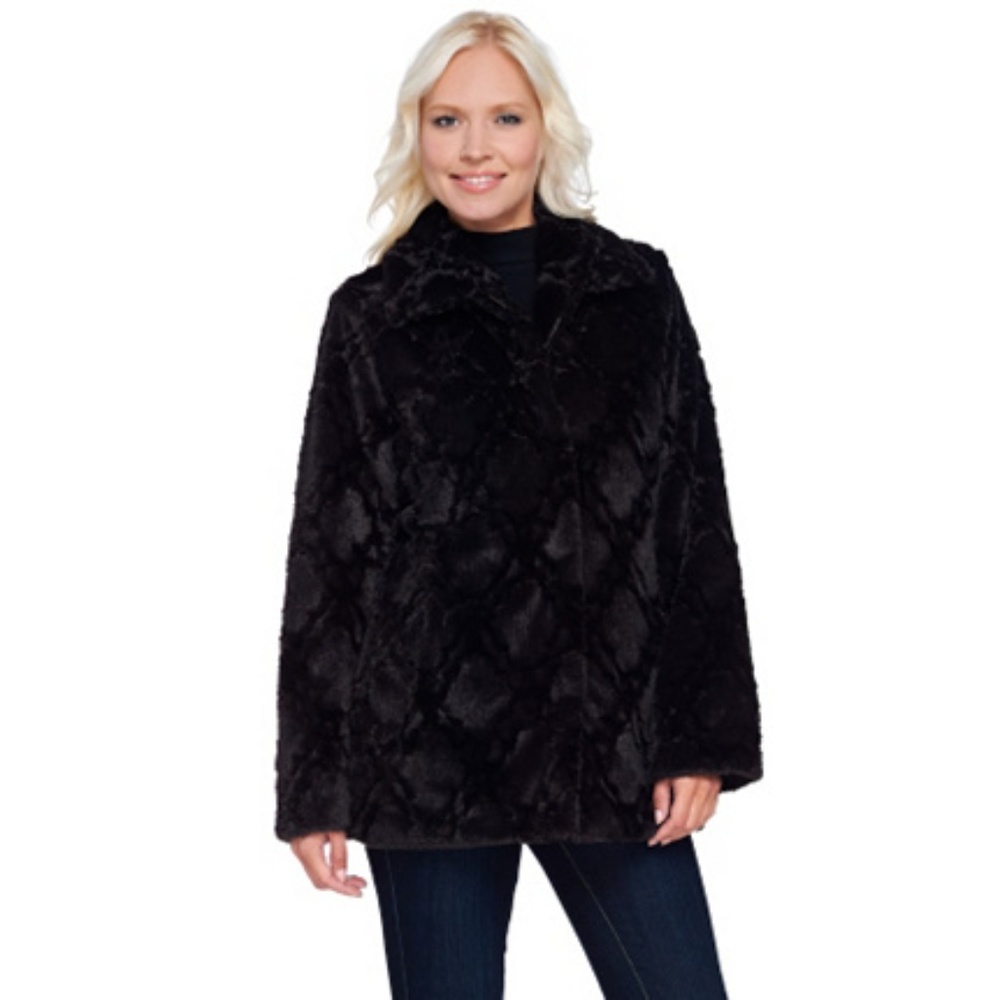 🌟Sculpted Faux Fur Jacket Merlot